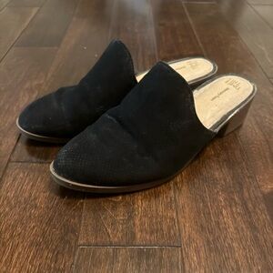 Time and Tru Black Suede Mules